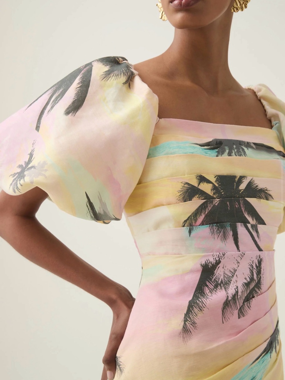Aje linen Tropical Print Dress US12/AU16 - Picture 6 of 9